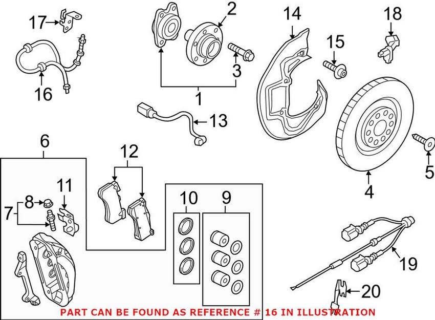 Audi Brake Hose - Front (662mm) 4G0611707H